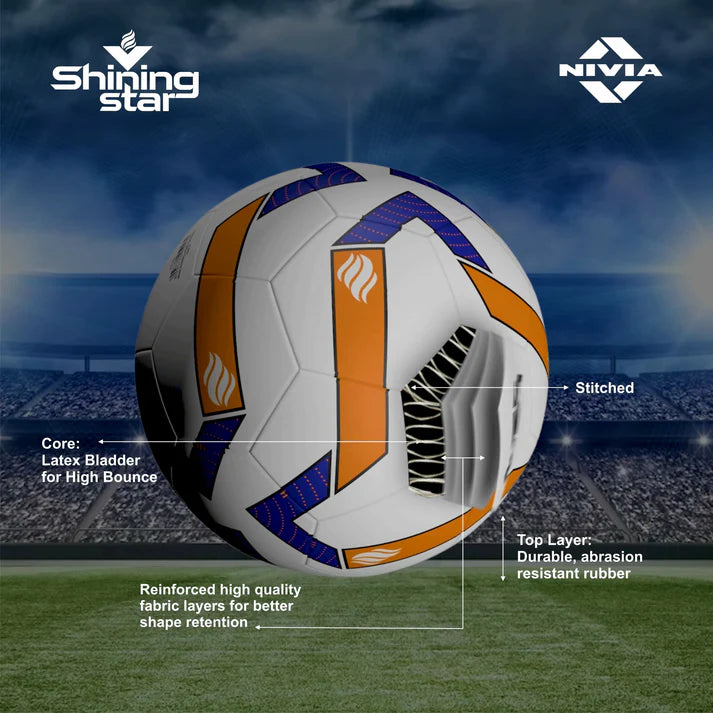 NIVIA Shining Star Hand-Stiched Match Football